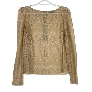 Joe's Jeans top tan lace long sleeve M